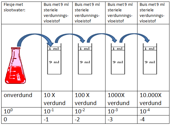 decimale verdunningsreeks